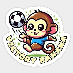 Football kids cute monkey Sticker